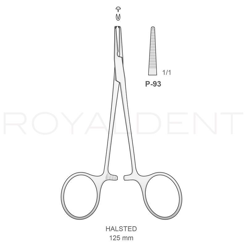 Halstead recta P-93 con diente Bontempi - 12 cm.