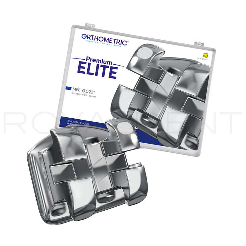 Brackets Mbt 0.22 Elite premium 3.4.5 con gancho Orthometric - 5 unidades