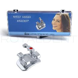 1 Caso de Brackets Meily mini Mbt 0.18 con gancho Astar - 10 caso de 20 brackets