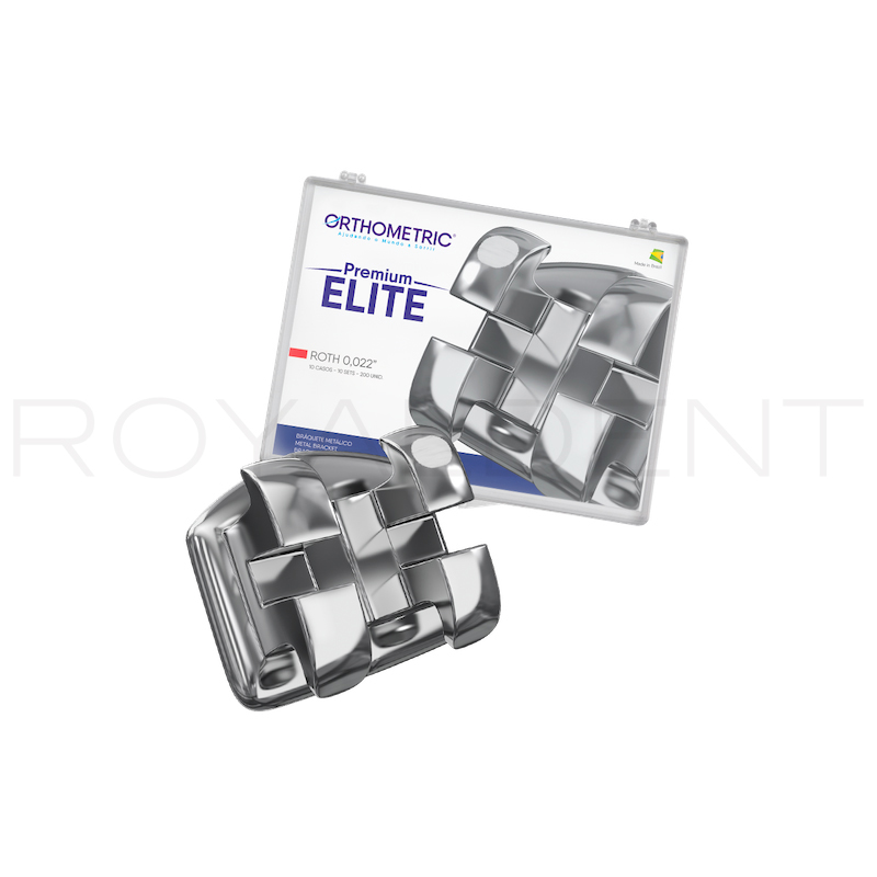 Brackets Roth 0.22 Elite premium 3.4.5 con gancho reposición Orthometric - 5 unidades 