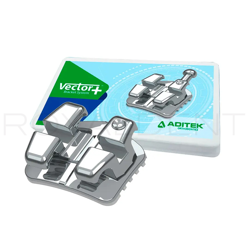 1 caso Brackets Vector+ Bracket Metálico Roth 0.22  Aditek - 1 caso 20 brackets 3.4.5 con gancho