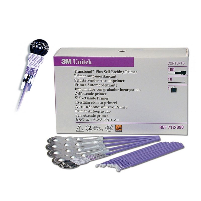 Transbond Plus 712-090 Autograbado Self Etching Primer  Solventum UNITEK - Caja de 100 unidades. Self Etching Primer + 10 brochas.