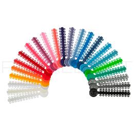 Barra de ligaduras elásticas libre de látex Royal Dent-Orthometric - 1008 unidades.