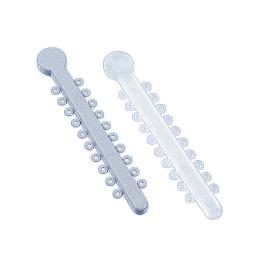 Barra de ligaduras elásticas. Leone - 30 módulos de 20 ligaduras. Ø 1,3 mm.