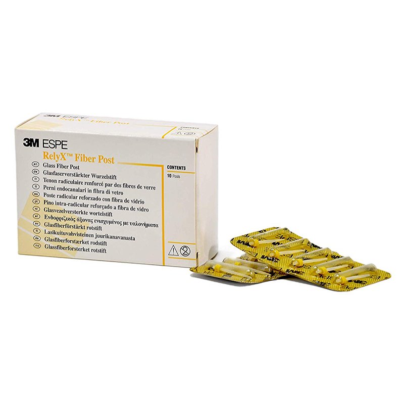 Relyx Fiber Post reposición Solventum - 10 postes. Nº 0 Blanco Nº 1 Amarillo Nº 2 Rojo Nº 3 Azul