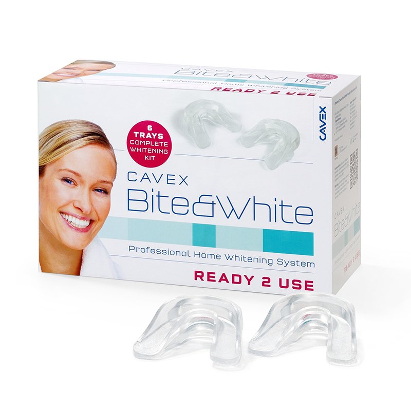 Blanqueamiento BITE&WHITE READY 2  Cavex - 6 cubetas prellenadas. 6% Peróxido de hidrógeno.