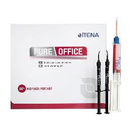 Pure Office kit PROF35-C1 Itena - 1 jeringa Pure Office 35% PH (5g) + 2 jeringas de barrera gingival (1,5g) + 2 puntas curvadas.
