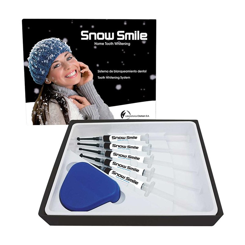 Blanqueamiento Snow Smile Peróxido Carbamida 16% Laboratorios Clarben - 5 jeringas de 3 ml. + 1caja porta-férulas + 1 guía color.