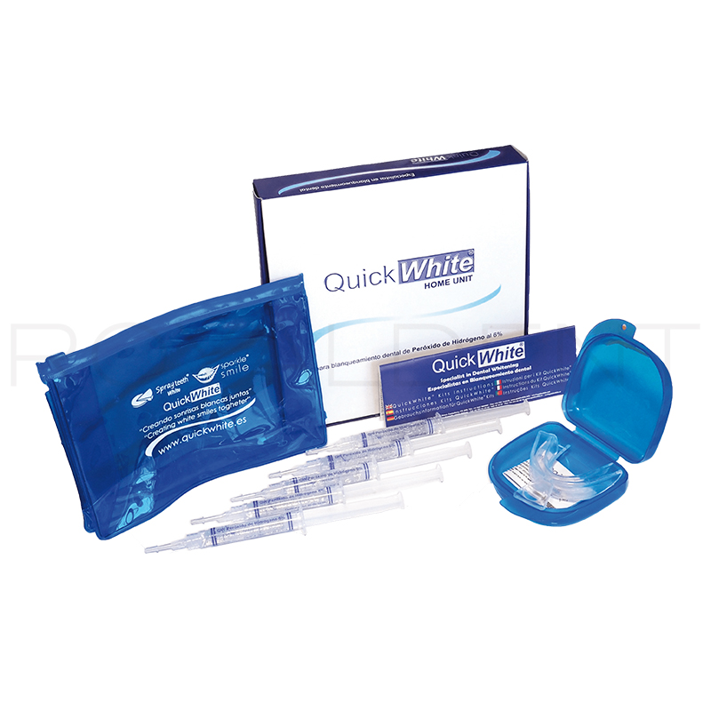 Blanqueamiento Peróxido de hidrógeno 6%PH QUICK WHITE HOME Quick White - Contiene: 5 jeringas de 3 ml + 1 caja portaférulas + 1 juego de férulas termoconformables + instrucciones