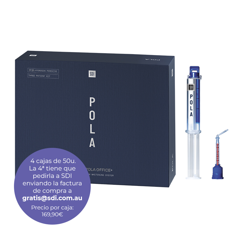 Oferta especial: 4 Pola Office 3 jer - 1 enviado desde SDI SDi - 3 kits  de 3 pacientes de 2,8 ml de Pola Office Plus + 3 jeringas de 1 g de barrera gingival + Accesorio