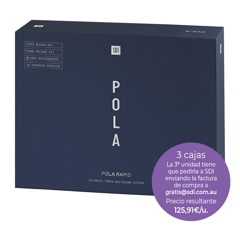 Pack especial: 3 Pola Rapid 6% 3 Patient Kit 7700511 ( 1 enviado desde SDI ) SDI - 3 packs de (3 jeringas de 2,8 ml + accesorios)
