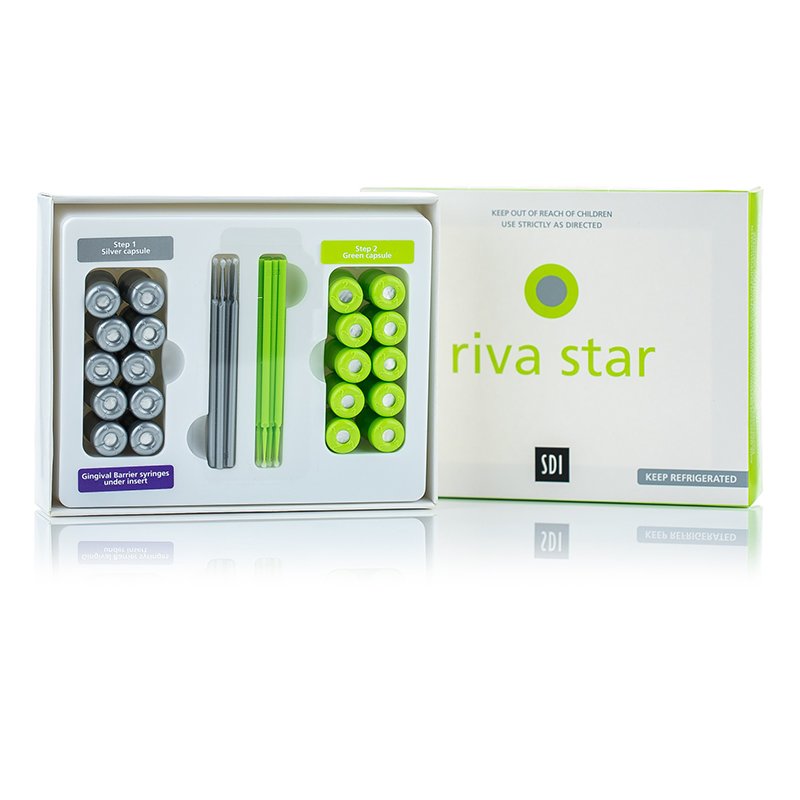 RIVA STAR - 8800505 SDI - 10 cápsulas de Riva Silver + 10 cápsulas Riva Green + 2 u. x barrera gingival + accesorios