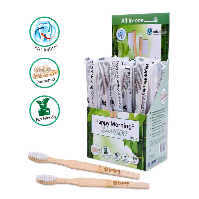 Cepillo Happy Morning  bambú con pasta  Hager & werker - 40 unidades 