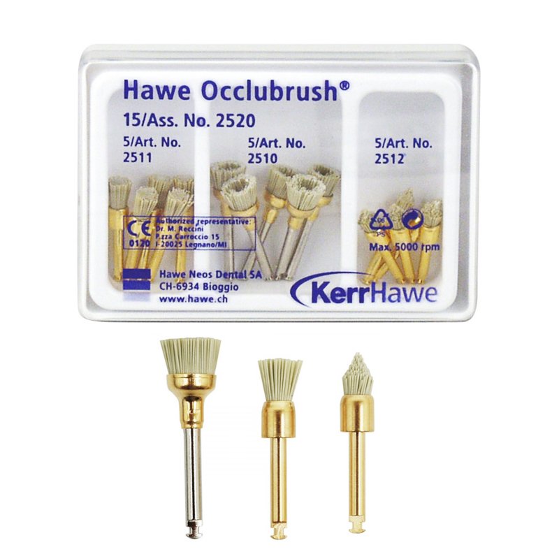 Occlubrush kit surtido - 2520 KerrHawe - Caja de 15 unidades - 5 copas, 5 puntas y 5 copas pequeñas