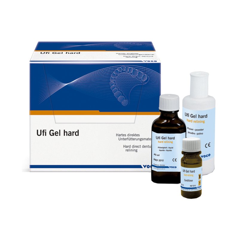 Ufi Gel Hard C Kit Voco - 60 grs. Polvo + 40 ml. Líquido + 20 ml. acondicionador + accesorios.