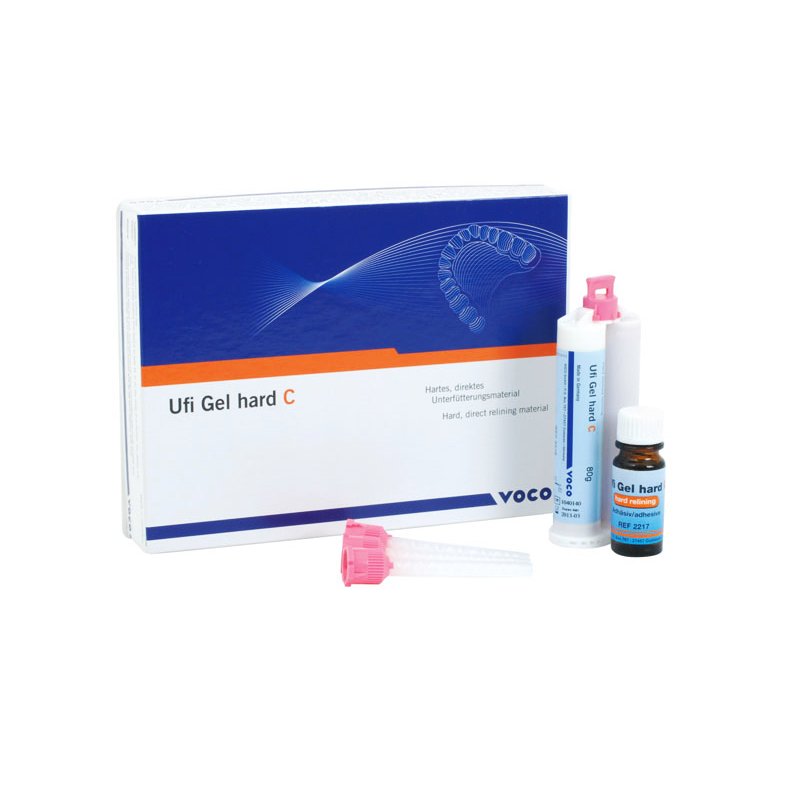 Ufi Gel Hard C reposición. Voco - 1 cartucho de 60 grs. + 10 ml. Adhesivo + 10 cánulas.