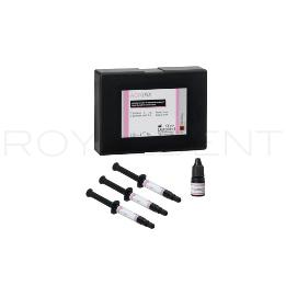 AcriFix kit  KUSS - 3 de 3g.de AcriFix de color rosa en jeringuillas + 5 ml de bonding de AcriFix + 12 cánulas