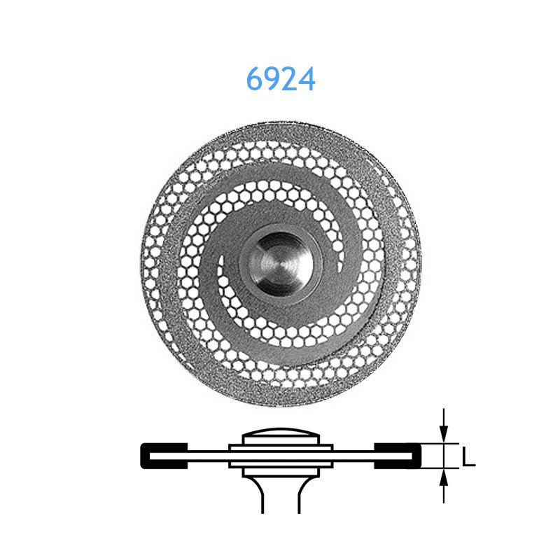 Disco diamante 6924-104-180 Komet - Unidad. Ø 1,8 cm. Para pieza de mano.