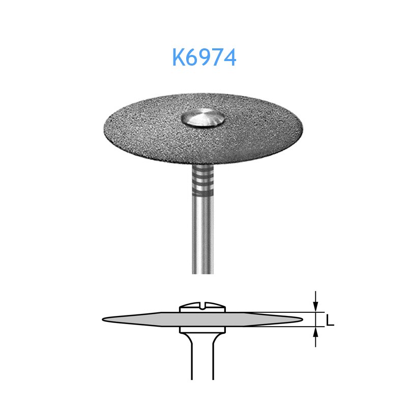 Disco diamante K6974-104-220  Komet - Unidad Ø 2,2 cm. Para pieza de mano.