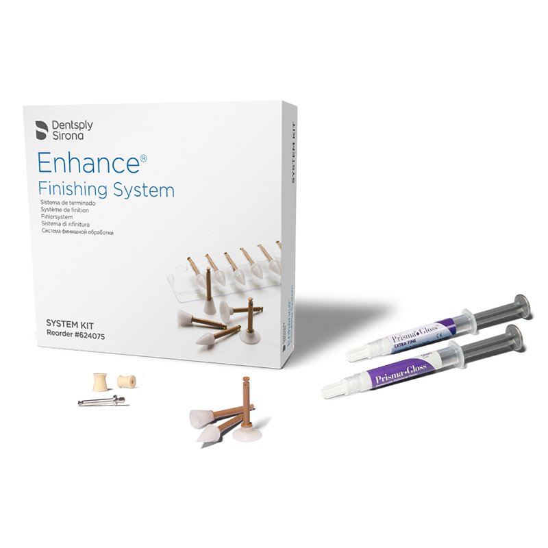 Enhance Kit Dentsply Sirona - 20 discos + 10 copas + 25 copas de espuma + 2 Prisma Gloss + 1 mandril.