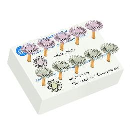 Fresero 4669. Kit de ruedas de pulido con diamante incrustado. Komet - Contiene: 5 unidades pre-pulido y 5 unidades de pulido final.