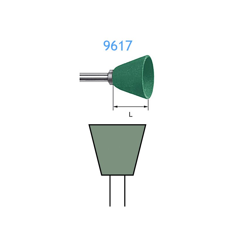 Pulidor verde amalgama 9617-204-090 Komet - Caja de 10 unidades.