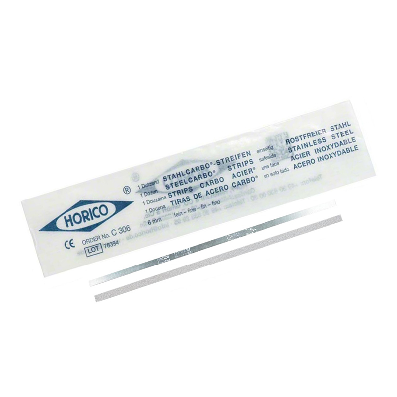 Tiras de acero grano finas 1 lado  6x0.09mm C306 Horcio - 12 unidades