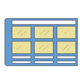 Porta-radiografías 6 ventanas Larident - Horizantales. 50 unidades.