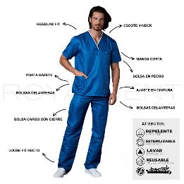 Pijama Sanitario Dr House Caballero Win Antibacterial Multiverse color Rey Royal Dent - 