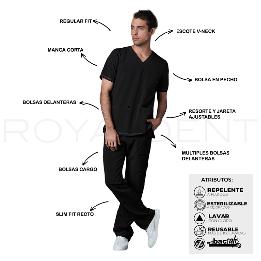 Pijama sanitario Yale Square Negro Royal Dent - 